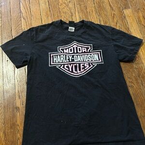 Harley-Davidson Black and Pink Logo Tee